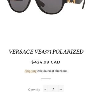 Versace Polarized Women's Sunglasses - Black with Gold Accents